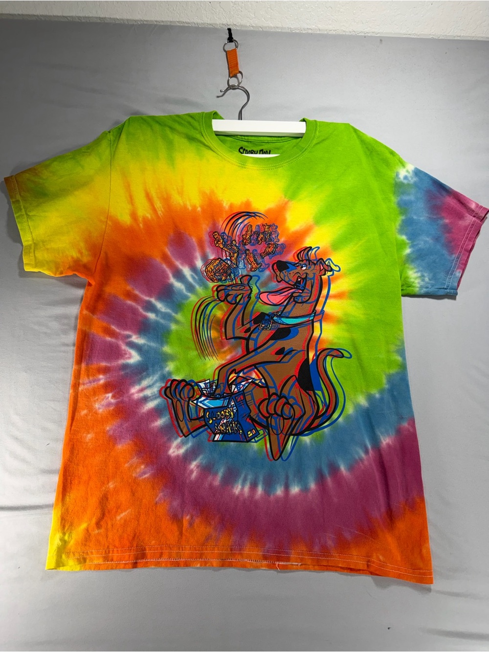 Scooby-Doo Tie Dye T Shirt Large  Rainbow Scooby Snacks Graphic Tee